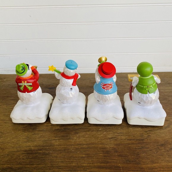 Hallmark Snowman Jazz Band 2010 Musical Motion Trumpet Sax  Hallmark Snowman Jazz Band 2010 Musical Motion Trumpet Sax Guitar Piano Set of 4